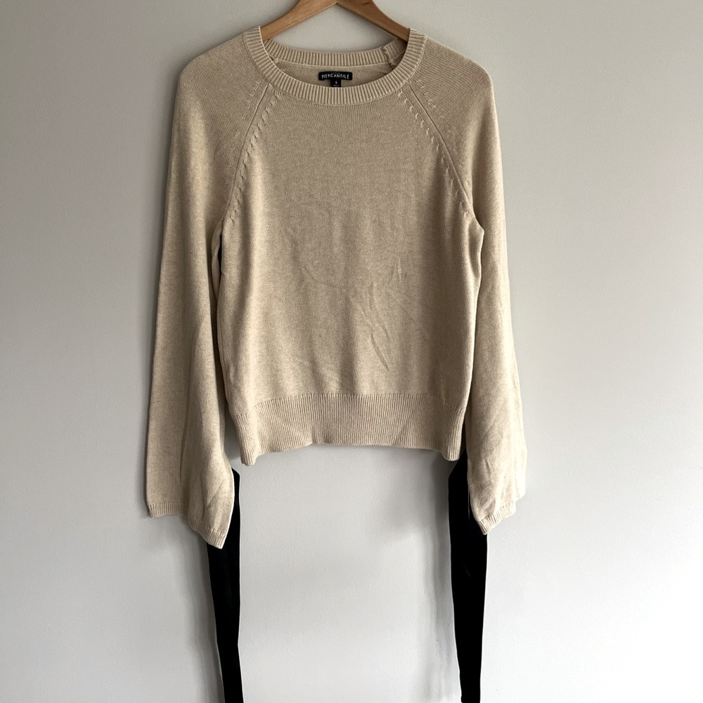 J.Crew Mercantile Cotton Merino Wool Cream Sweater size Small